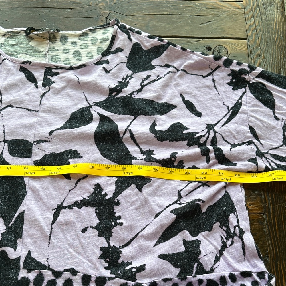 Elegant Purple and Black Floral Long Sleeve Top Size XL - Picture 7 of 9